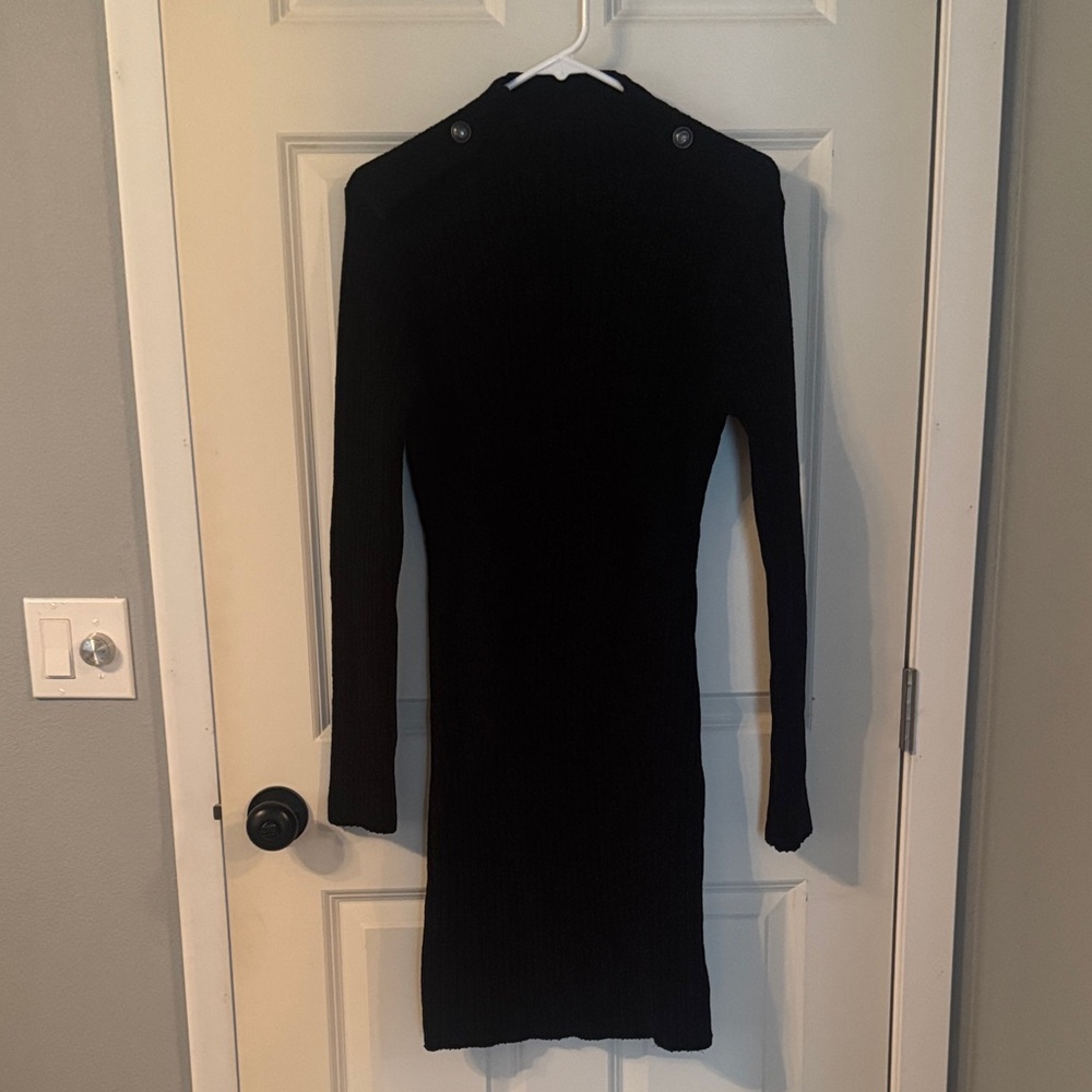 Guess Keily LS Mock Neck Black Sweater Dress